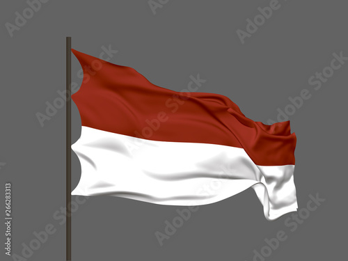 Waving flag of Indonesia. V...