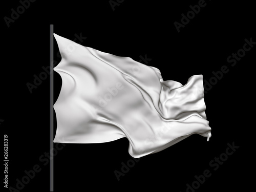 Blank white waving flag. Ve...