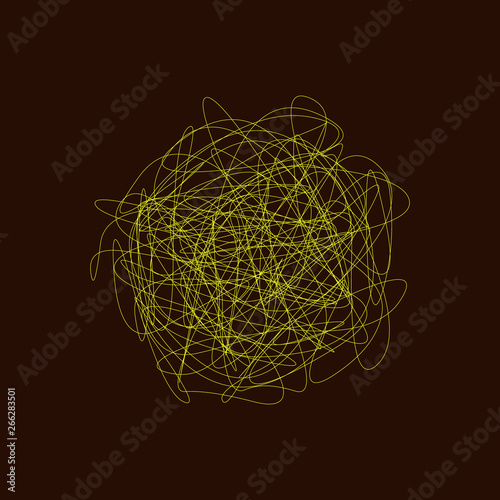 Tangled circle clew. Vector...