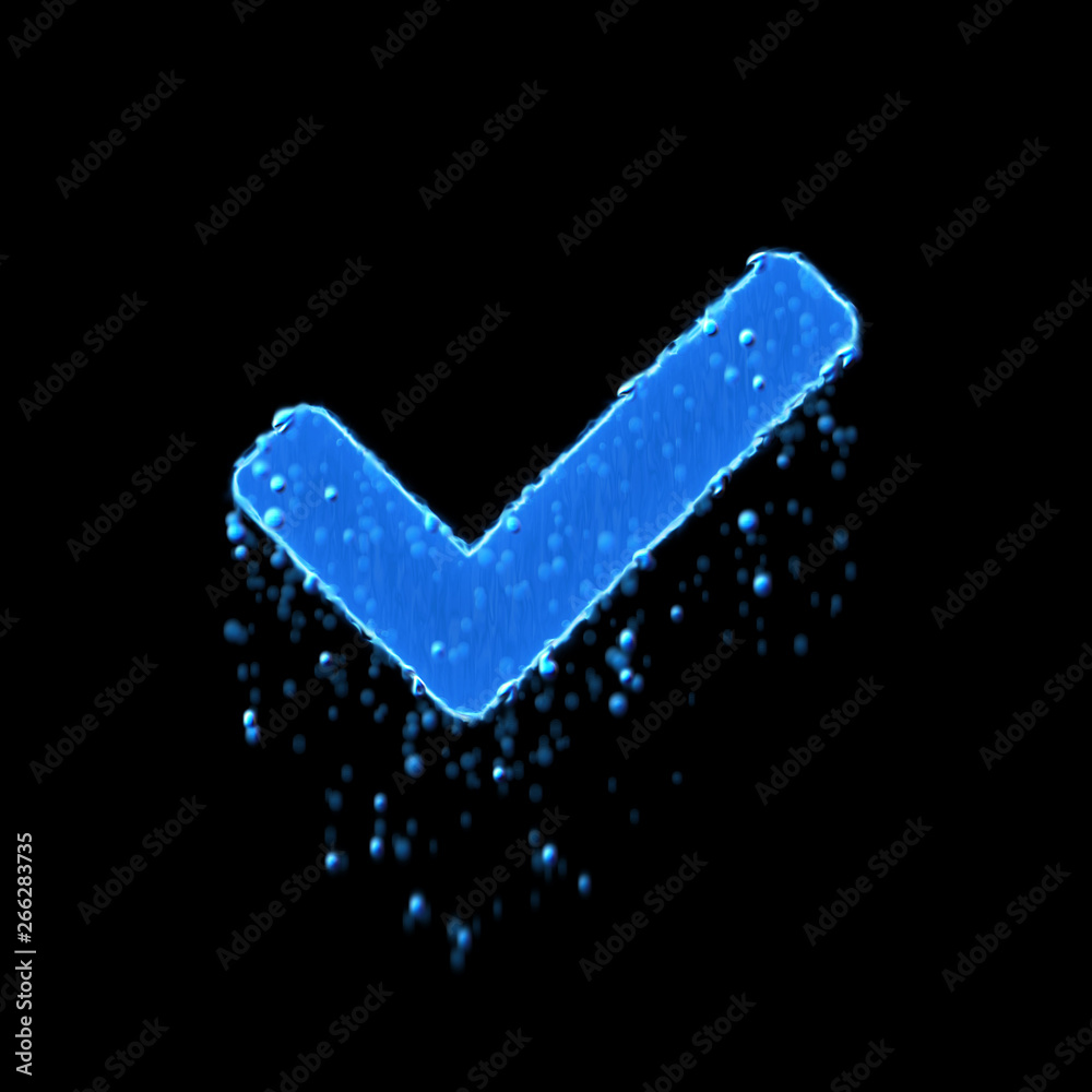 Wet symbol check is blue. Water dripping Wet symbol check is blue. Water dripping