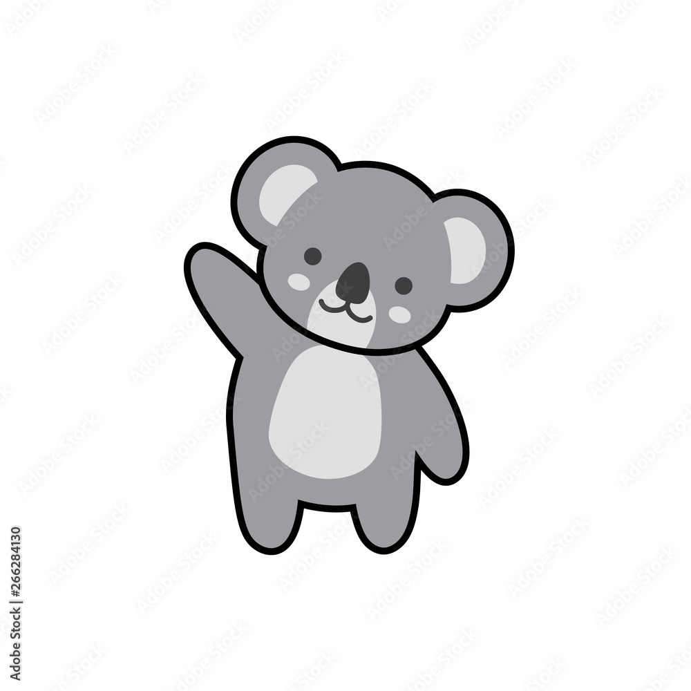 cute koala character vector design, greeting card, invitation, greeting card, poster, with cute, cartoon hand drawn watercolor background