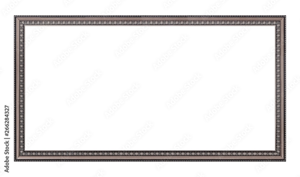 Panoramic silver frame for paintings, mirrors or photo isolated on white background Panoramic silver frame for paintings, mirrors or photo isolated on white background