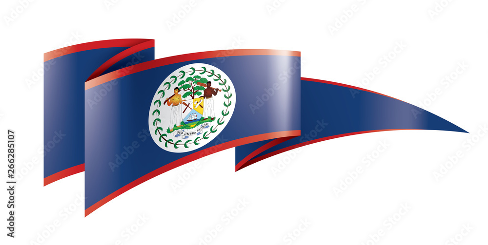 Belize flag, vector illustration on a white background Belize flag, vector illustration on a white background