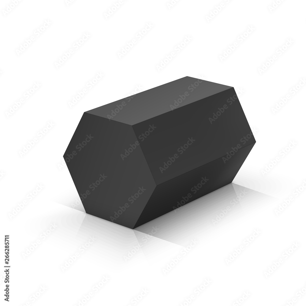 Black hexagonal prism