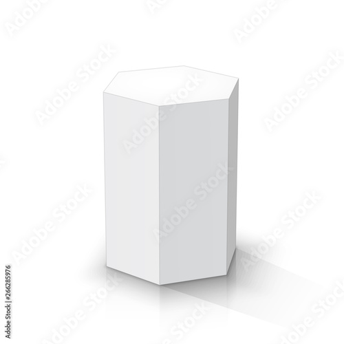 White hexagonal prism