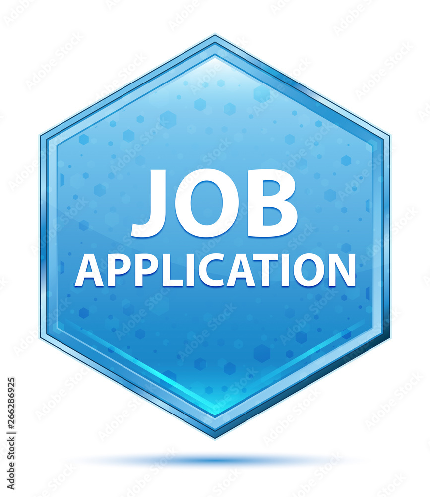 Job Application crystal blue hexagon button Job Application crystal blue hexagon button
