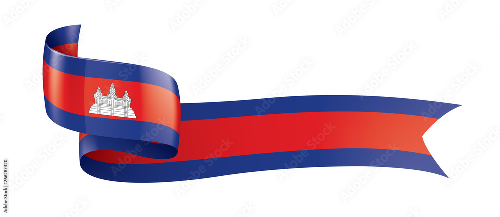 Cambodia flag, vector illustration on a white background Cambodia flag, vector illustration on a white background