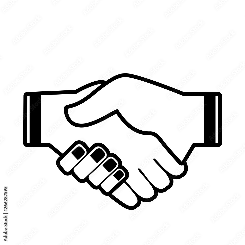 business handshake symbol, design element for contract agreement