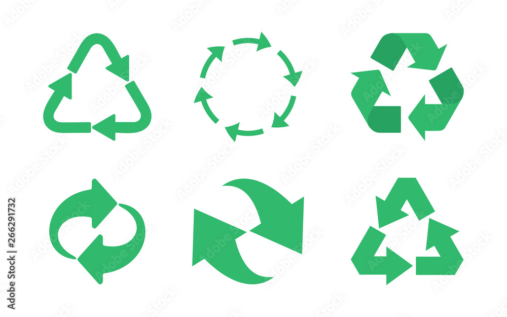 Recycle icon set. Recycled eco icon. Recycled cycle arrows icon set Recycle icon set. Recycled eco icon. Recycled cycle arrows icon set