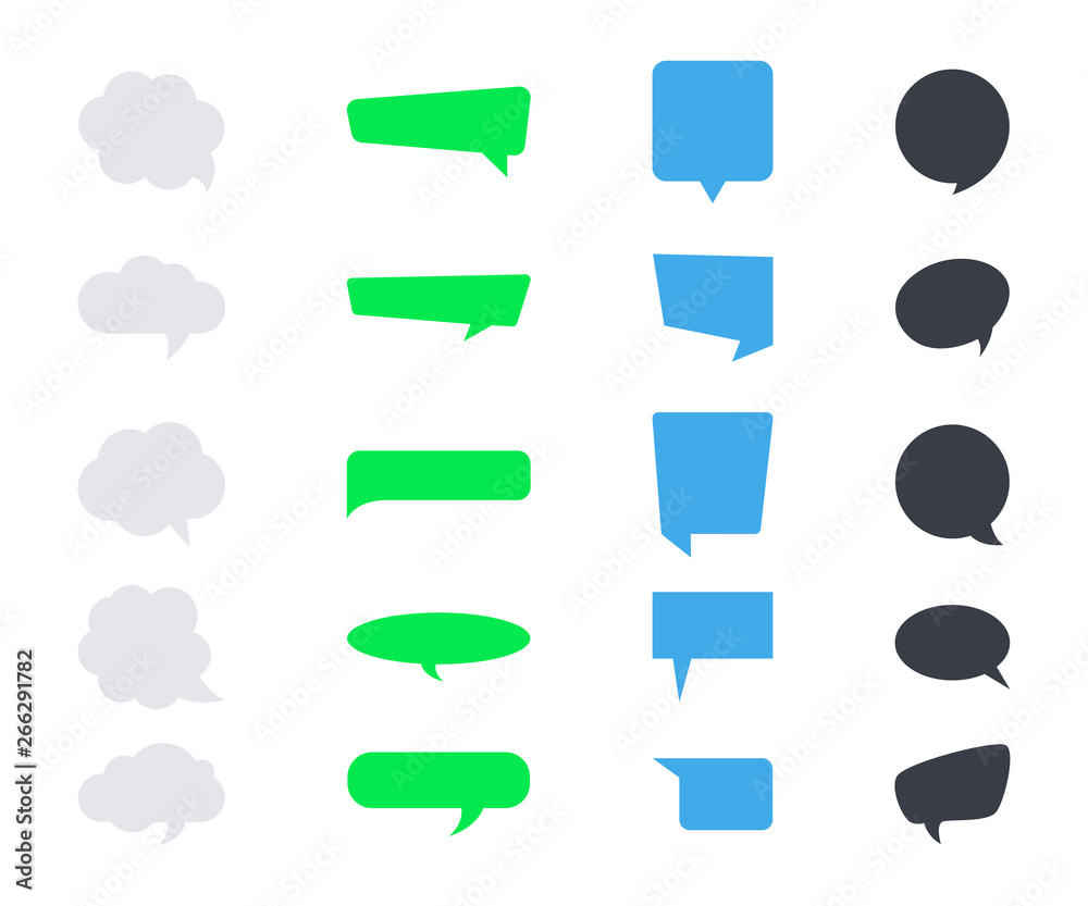 Obraz premium vector messages bubbles. speech bubbles icons. flat messages bubbles. set of speech icons