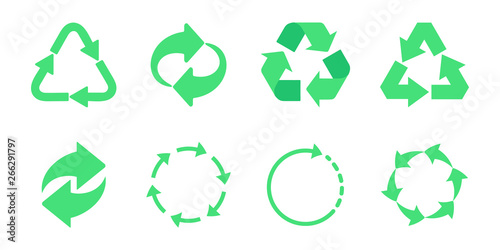 Recycled eco icon. Cycle arrows icon set. Recycle icon. Recycle Recycling set symbol