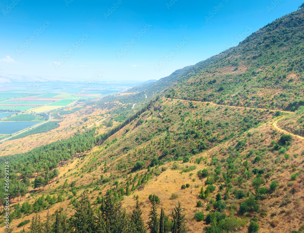 Panoramic view from a mountains in Israel.