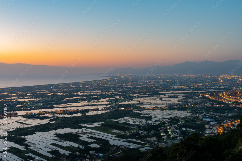 The beautiful sunrise landscape of Lanyang Plain The beautiful sunrise landscape of Lanyang Plain