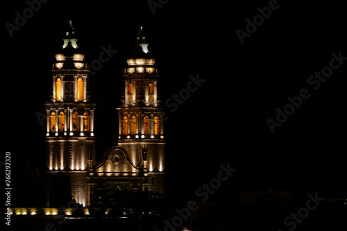 Cathedral of the Campeche state, Mexico. A cathedral is a Catholic church that contains the cathedra of a bishop, thus serving as the central church of a diocese, conference, or episcopate. photo