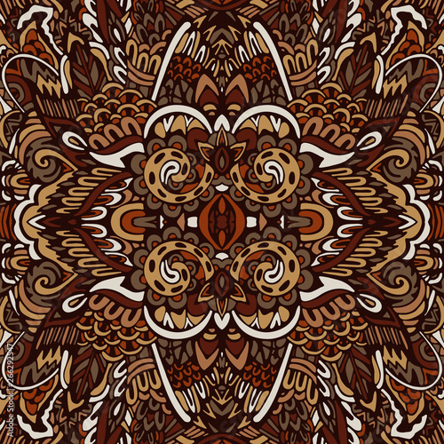 Indian tribes design inspiration. Ethnic geometric seamless vintage doodle ornamental pattern