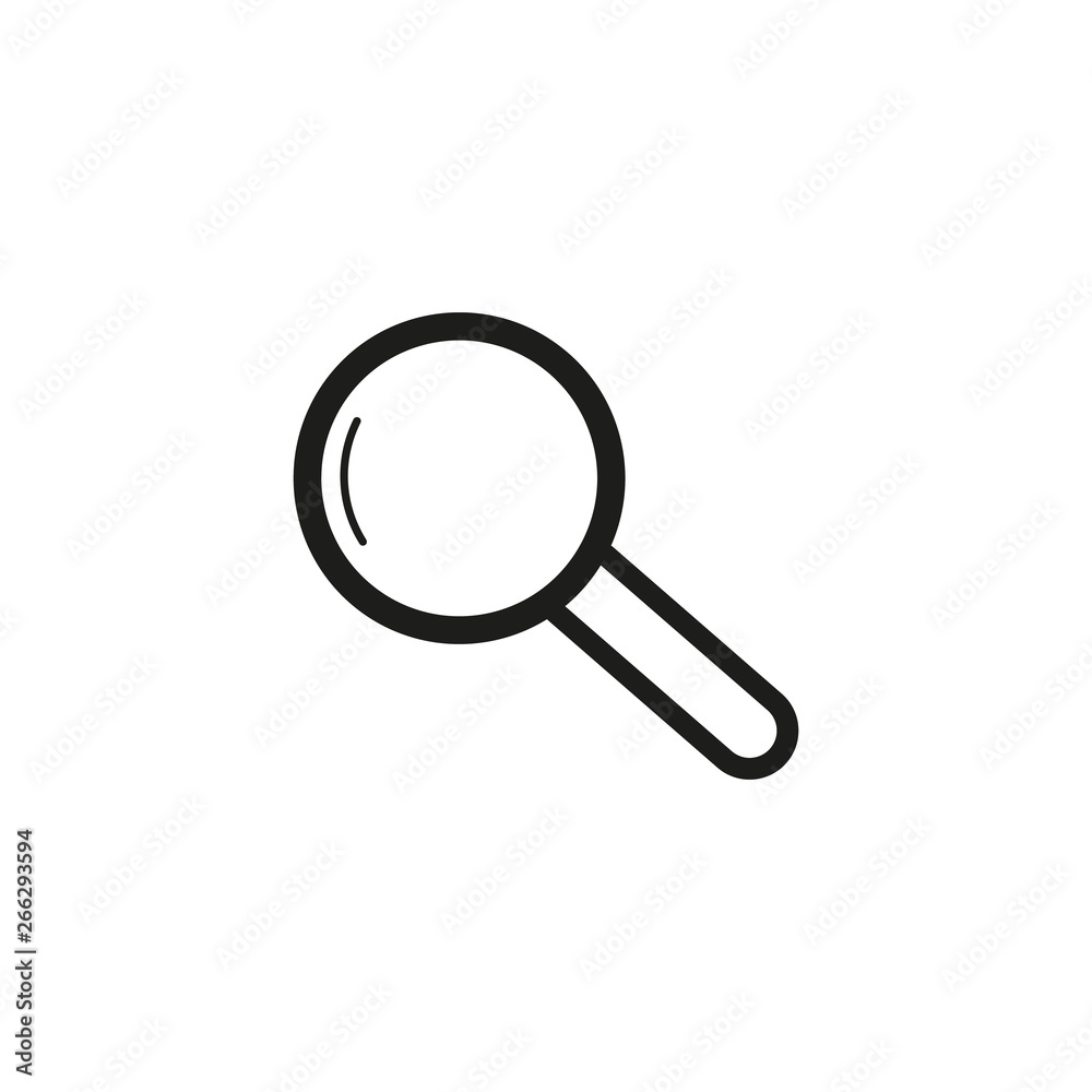 Magnifying glass or search icon, flat vector graphic on isolated background. Magnifying glass or search icon, flat vector graphic on isolated background.
