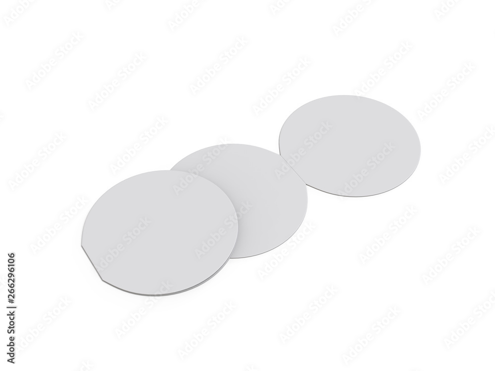 Circle bi fold brochure mock up template on isolated white background, blank white template for  presentation design. 3d illustration