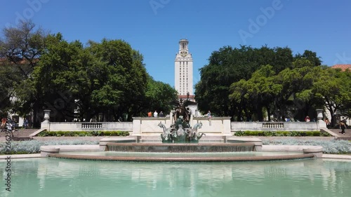UT Tower and Littlefield Fountain at the University of Texas 
