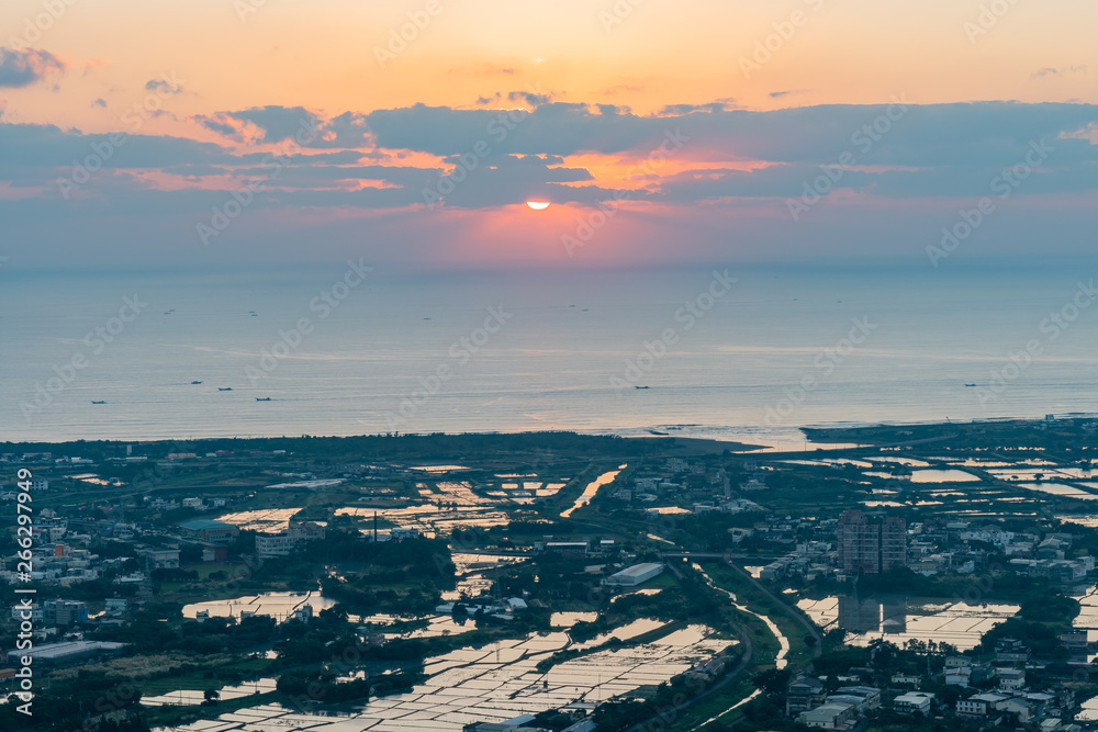 The beautiful sunrise landscape of Lanyang Plain The beautiful sunrise landscape of Lanyang Plain