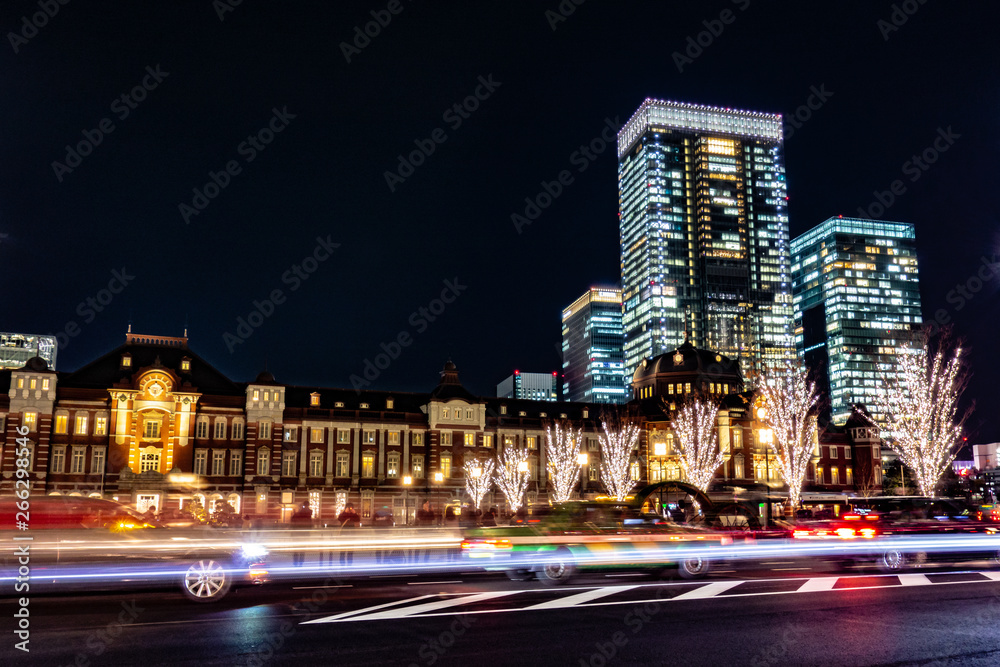Tokyo, Japan - December 20, 2017: Illumination at Tokyo Station