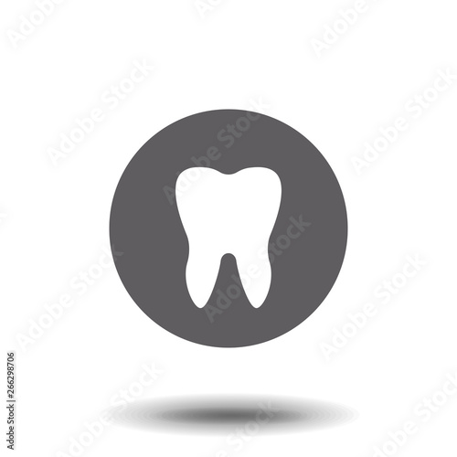 Tooth vector silhouette. Tooth Flat Icon Vector.