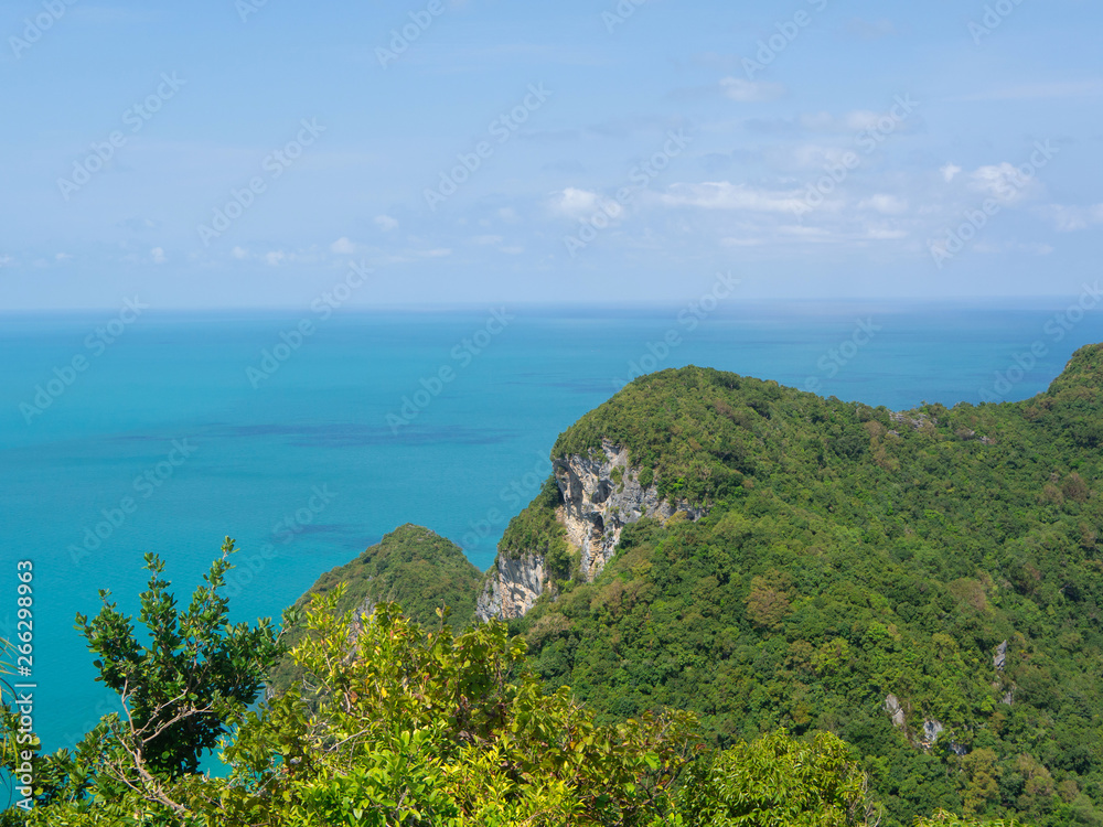 Paradise exotic seascape scenery with turquoise water, Angthong
