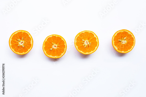 Oranges On White Background.