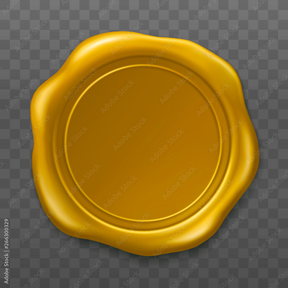 Golden Wax Seal. Realistic Blank Emblem Graphic by vectorbum · Creative  Fabrica