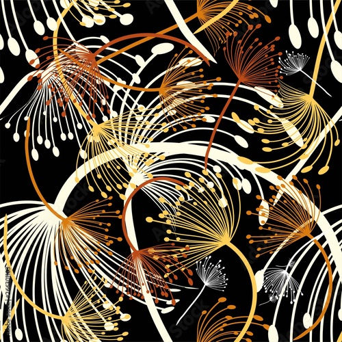 Dandelions fluff seamless pattern vector illustration eps 10.
