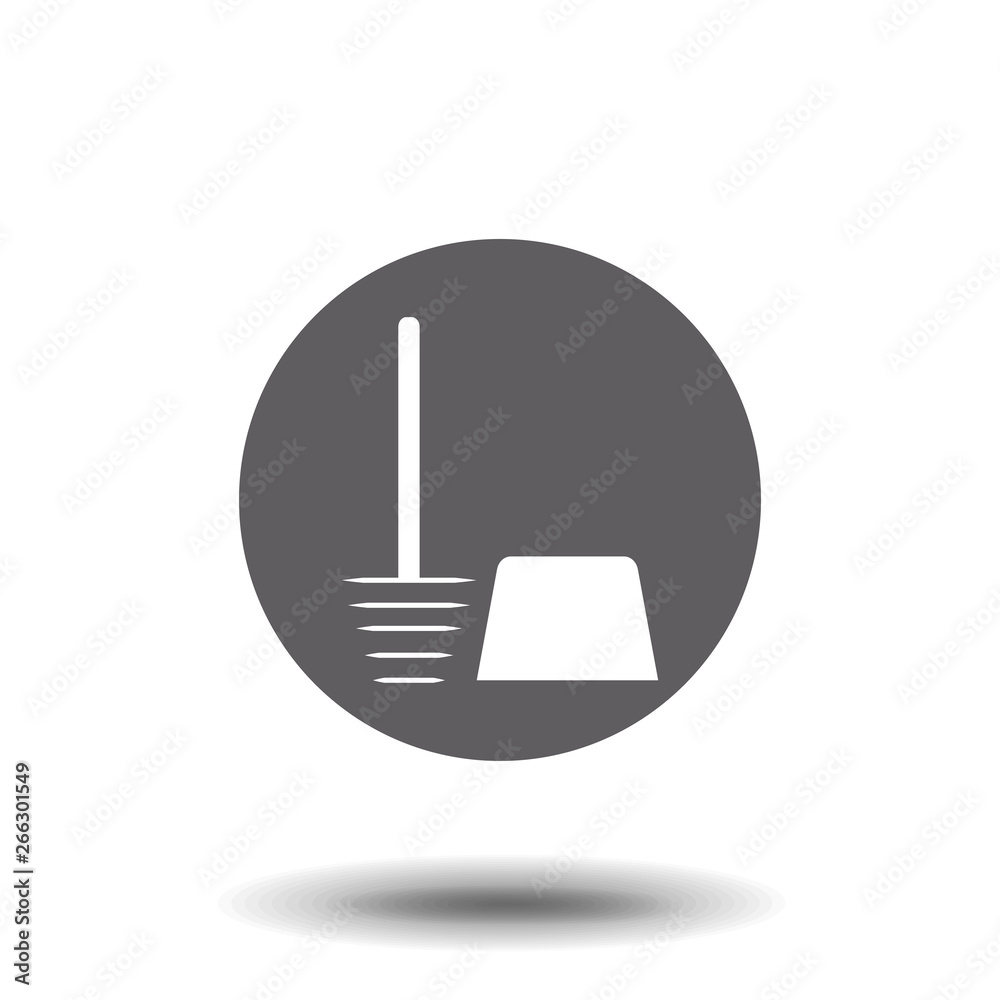 Toilet brush icon. White background with shadow design. Vector illustration. Toilet brush icon. White background with shadow design. Vector illustration.