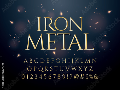 Chisel style vector alphabet design