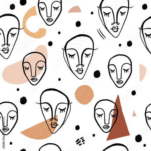 Modern seamless pattern with abstract shapes. Vector Clip Art