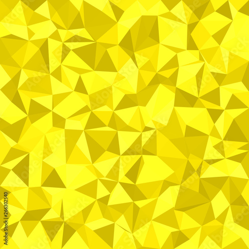 Yellow irregular triangle tile mosaic background - polygon vector illustration