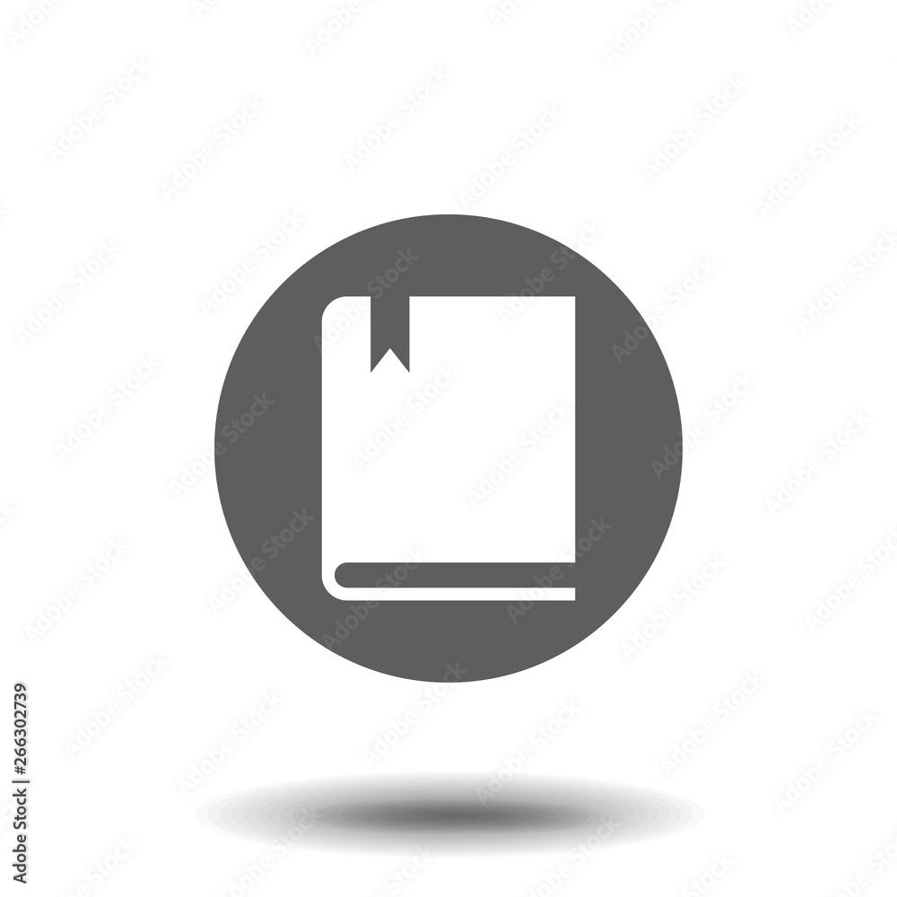 Vector book Icon. Simple flat symbol. Illustration pictogram