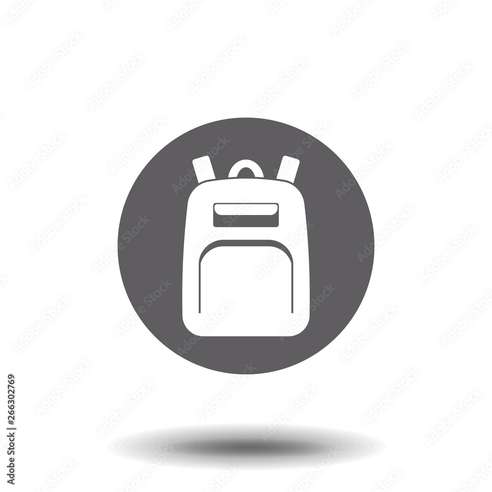 Backpack solid icon. School bag vector illustration isolated on gray. Luggage glyph style design, designed for web and app. Eps 10 Backpack solid icon. School bag vector illustration isolated on gray. Luggage glyph style design, designed for web and app. Eps 10