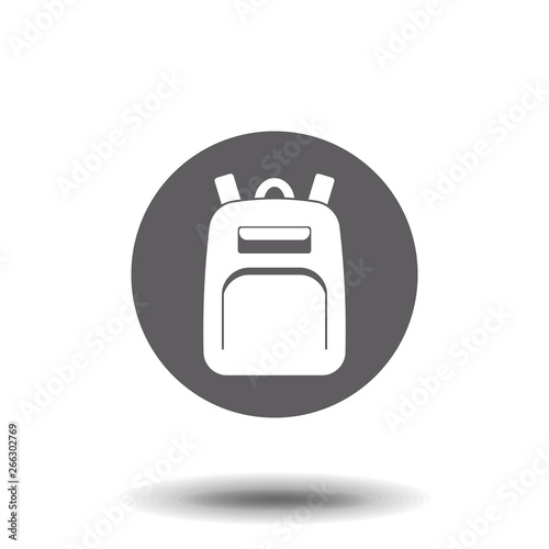 Backpack solid icon. School bag vector illustration isolated on gray. Luggage glyph style design, designed for web and app. Eps 10