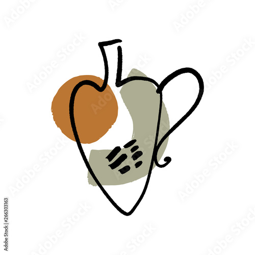 Modern ink sketch with abstract shapes. Vector Clip Art