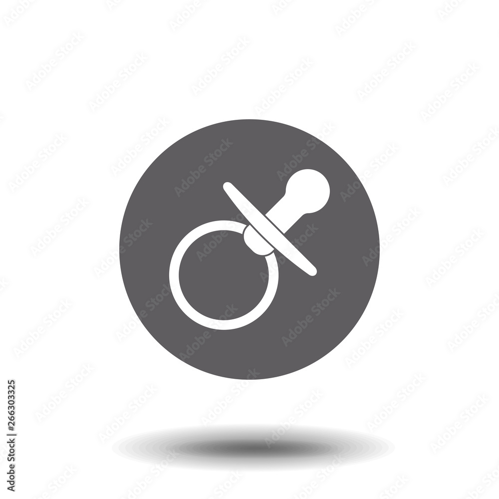 Soother icon. silhouette pacifier isolated on background. Vector illustration flat design. Nipple pictogram. Toy of a child. Soother icon. silhouette pacifier isolated on background. Vector illustration flat design. Nipple pictogram. Toy of a child.