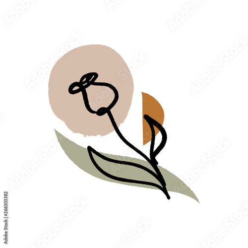 Modern ink sketch with abstract shapes. Vector Clip Art
