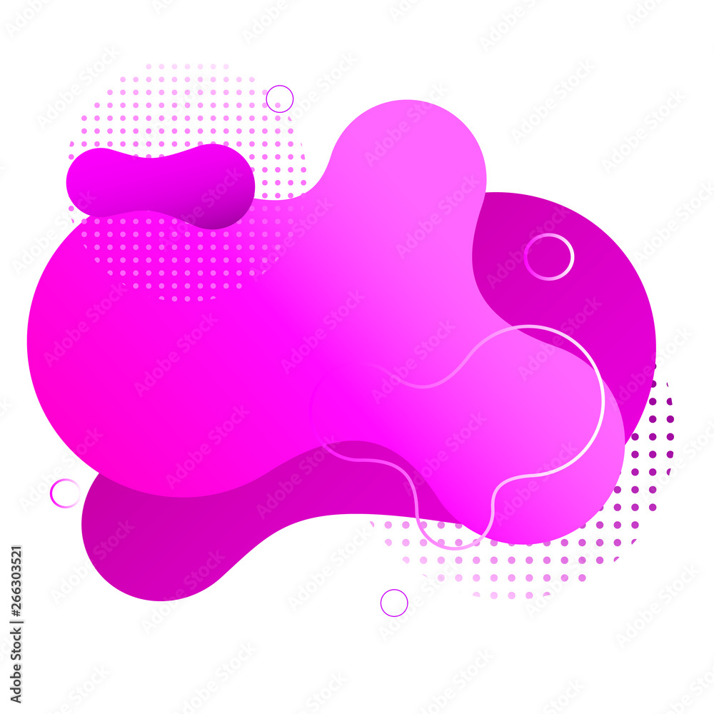 Gradient fluid shape isolated on white. Pink spots. Templates For modern abstract banner