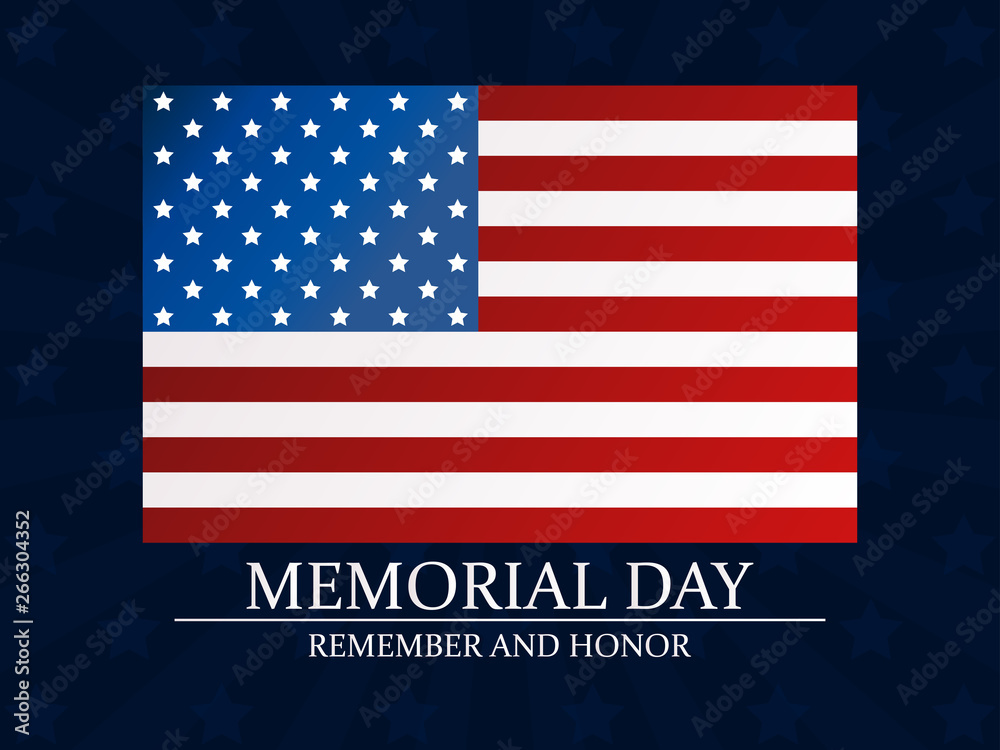 Memorial Day. Remember and Honor. Flag of the United States. Vector illustration Memorial Day. Remember and Honor. Flag of the United States. Vector illustration