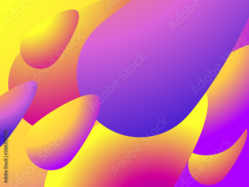 Colorful liquid shape. Fluid concept design. Abstract geometric gradient background. Vector illustration