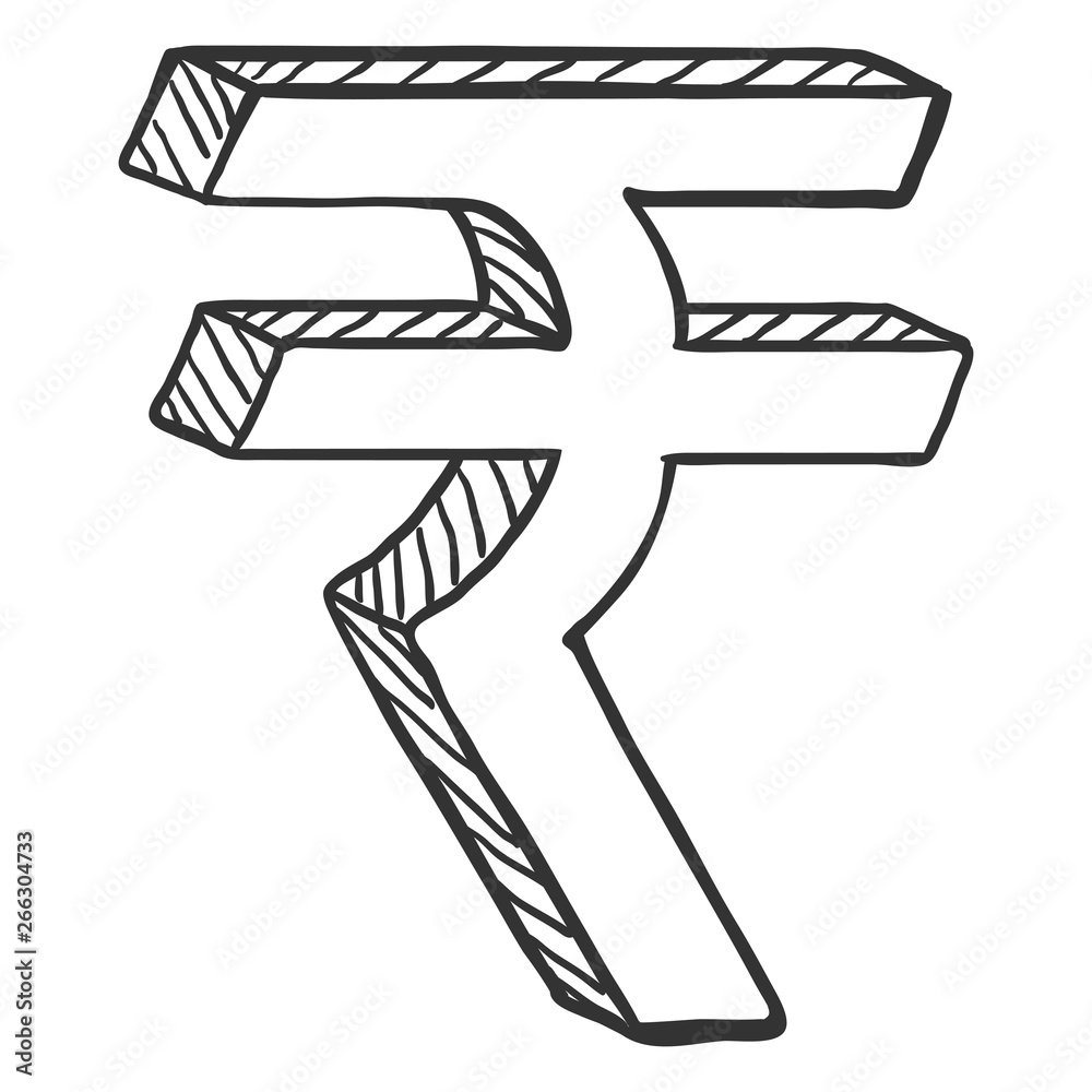 Vector Black Sketch Indian Currency Symbol Indian Rupee Sign Stock vector-black-sketch-indian-currency-symbol-indian-rupee-sign-stock