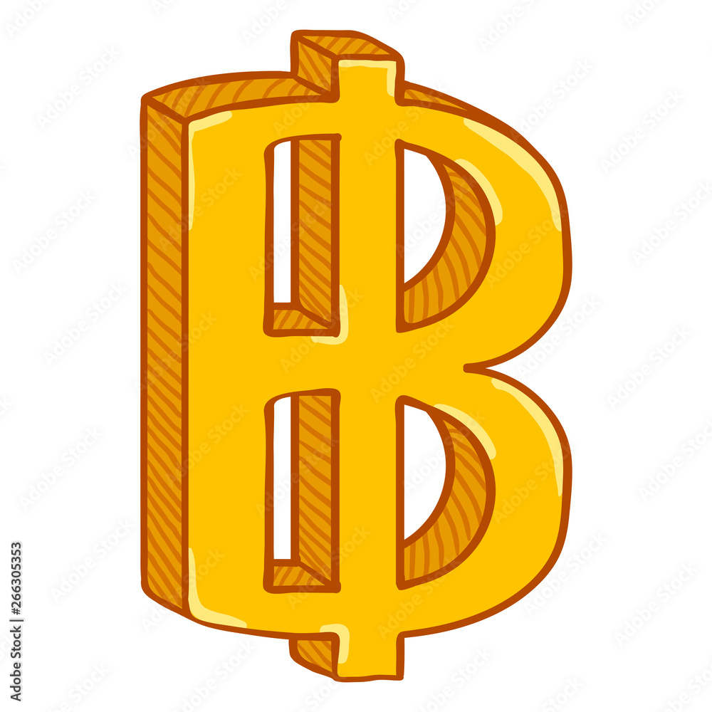 Vector Cartoon Gold Thai Currency Symbol Thailand Baht Stock Vector vector-cartoon-gold-thai-currency-symbol-thailand-baht-stock-vector