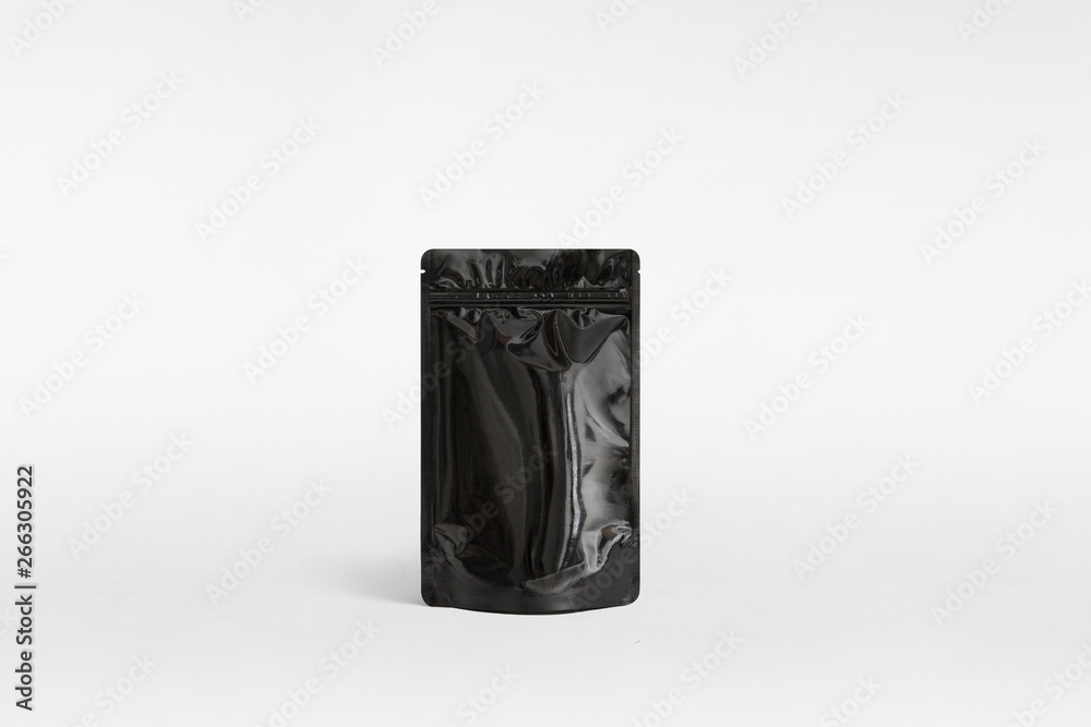 small black resealable coffee pouch in plastic small black resealable coffee pouch in plastic