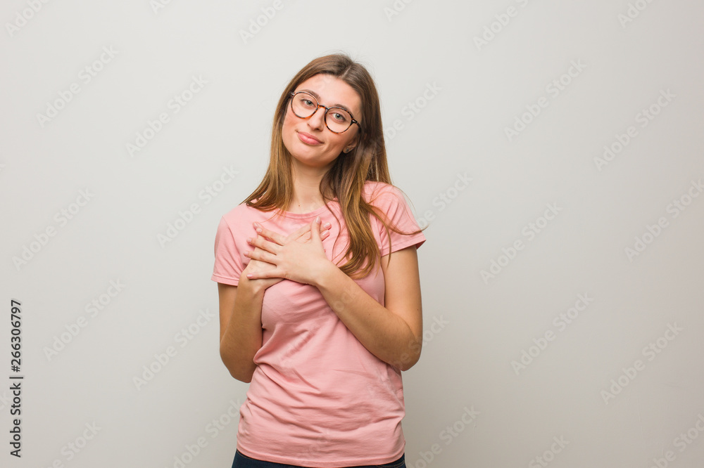 Young russian natural girl doing a romantic gesture Young russian natural girl doing a romantic gesture