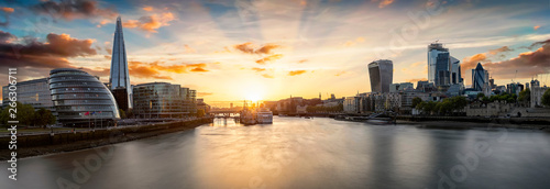 Naklejka na biurko Panorama Londynu o zachodzie słońca