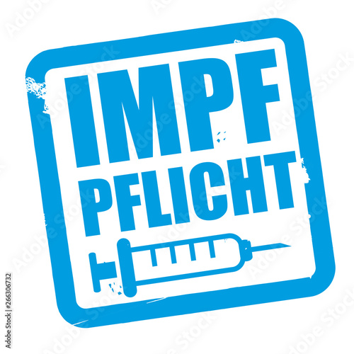 Quadratischer blauer Stempel Impfpflicht