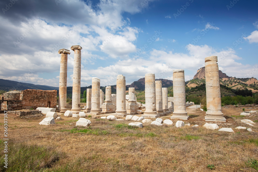 ruins of the temple of Artemis in the ancient 2nd Century Lydian capital of Sardis