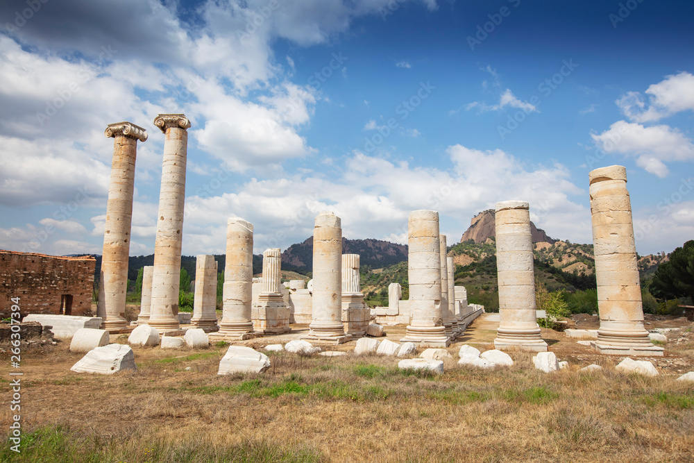 ruins of the temple of Artemis in the ancient 2nd Century Lydian capital of Sardis